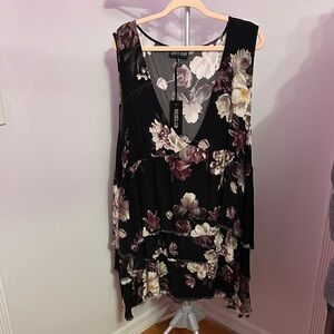 NWT Current Mood Floral Print Babydoll Dress 1X
